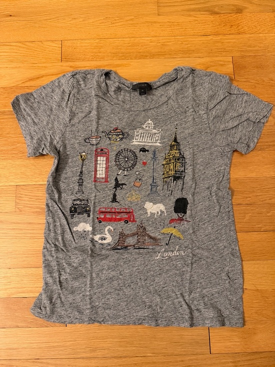 J. Crew Tops - J. Crew Gray Short Sleeve Tee with London Graphic